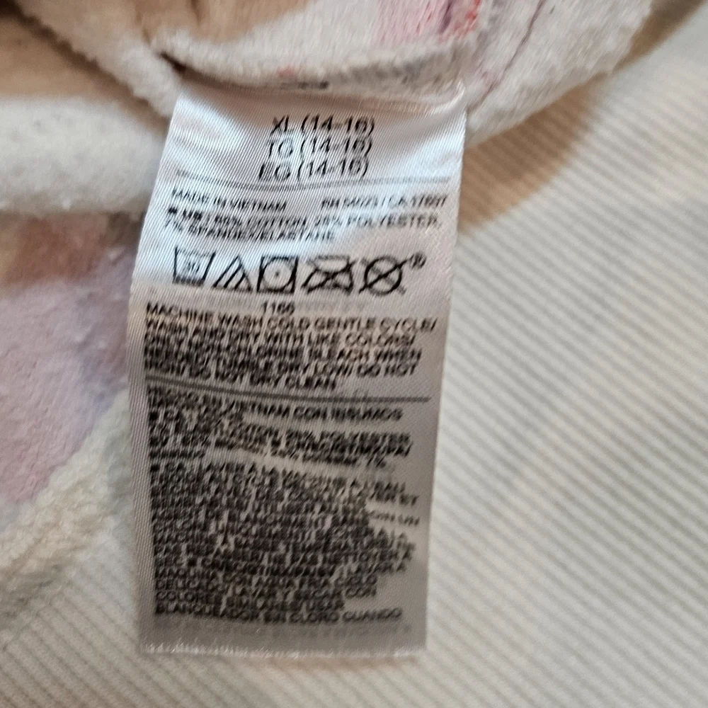 Old Navy Kids XL 14–16 Sweatshirt Mock Neck Cream Heart Star Print Pullover